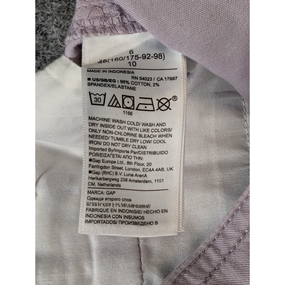 GAP Girlfriend Khakis Lavender Chinos Women's 6 Wide Leg Crop Pants EUC - Picture 5 of 11